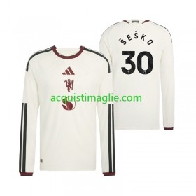 Divisa di Calcio Manchester United Benjamin Sesko 30 Terza 2026/2027 Manica Lunga